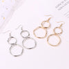 Simple Hollow Round Alloy Geometric Earrings For Women With Electroplating Treatment