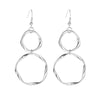 Simple Hollow Round Alloy Geometric Earrings For Women With Electroplating Treatment