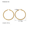 Simple Hollow Women's Earrings Stainless Steel 18K Gold Plated Geometric Electroplated