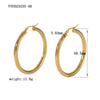 Simple Hollow Women's Earrings Stainless Steel 18K Gold Plated Geometric Electroplated