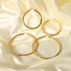 Simple Hollow Women's Earrings Stainless Steel 18K Gold Plated Geometric Electroplated
