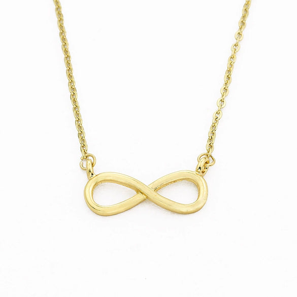 Simple Infinite Clavicle Necklace For Ladies Stainless Steel And Copper With Electroplating Snake Bone Chain