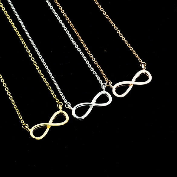 Simple Infinite Clavicle Necklace For Ladies Stainless Steel And Copper With Electroplating Snake Bone Chain