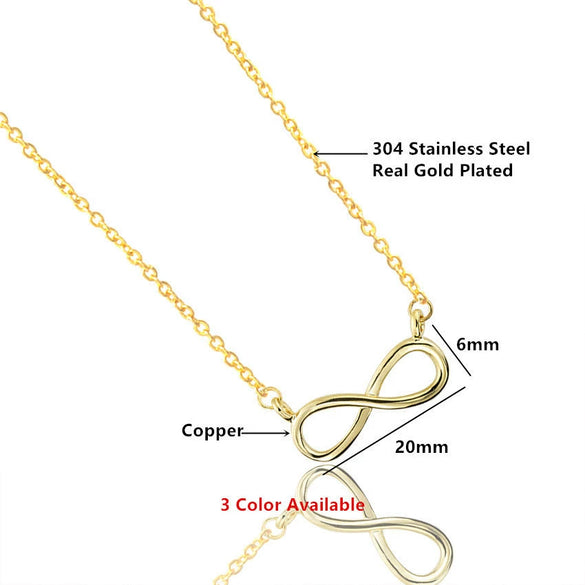 Simple Infinite Clavicle Necklace For Ladies Stainless Steel And Copper With Electroplating Snake Bone Chain