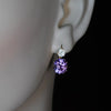 Simple Inlaid Purple Zircon Geometric Earrings Fashion Copper Earrings