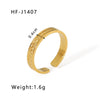Simple Ins Style Leaf Geometric Hollow Flower 18K Gold Plated Snake Shaped Multi Layer Titanium Steel Ring For Women With Electroplating Process