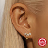 Simple Ins Style S925 Sterling Silver Blue Opal Flower Earrings With Water Drop Zircon And Set With Gemstones Processing