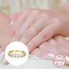 Simple Ins Style S925 Sterling Silver Classic Single Row Diamond Ring For Girlfriend And Couple With Geometric Pattern And Inlaid Zircon