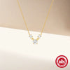 Simple Ins Style S925 Sterling Silver Cluster Triple Diamond Personality All Match Clavicle Necklace With Zircon And Geometric Design On O Chain