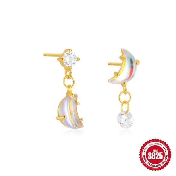 Simple Ins Style S925 Sterling Silver Five Petal Flower Plum Blossom Earrings With Black Zirconium And Geometric Design For Women