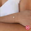 Simple Ins Style S925 Sterling Silver Geometric Double Layer Stacked Pearl Bracelet With Electroplating For Women