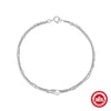 Simple Ins Style S925 Sterling Silver Geometric Double Layer Stacked Pearl Bracelet With Electroplating For Women