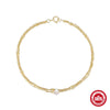 Simple Ins Style S925 Sterling Silver Geometric Double Layer Stacked Pearl Bracelet With Electroplating For Women