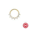 Simple Ins Style S925 Sterling Silver Personality Diamond Cartilage Earrings And Nose Ring With Geometric Design And Electroplating For Women