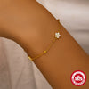 Simple Ins Style S925 Sterling Silver Petal Flower Women's Bracelet With Electroplating