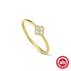 Simple Ins Style S925 Sterling Silver Petal Geometric Wedding Band For Ladies With Zirconia Processing