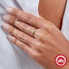 Simple Ins Style S925 Sterling Silver Petal Geometric Wedding Band For Ladies With Zirconia Processing