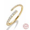 Simple Ins Style S925 Sterling Silver Single Row Inlaid Zircon Open Index Finger Geometric Joint Ring For Girlfriends And Couples