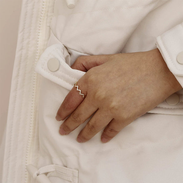 Simple Irregular Bracelet Ring Jewelry Copper Geometric Pattern Electroplating Women's Accessories