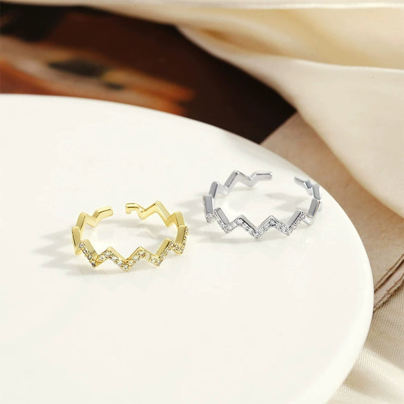 Simple Irregular Bracelet Ring Jewelry Copper Geometric Pattern Electroplating Women's Accessories