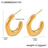 Simple Irregular C Shaped Light Luxury Geometric Stainless Steel Electroplated Casting Women's Earrings