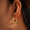Simple Irregular C Shaped Light Luxury Geometric Stainless Steel Electroplated Casting Women's Earrings