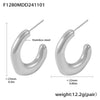 Simple Irregular C Shaped Light Luxury Geometric Stainless Steel Electroplated Casting Women's Earrings