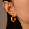 Simple Irregular C Shaped Light Luxury Geometric Stainless Steel Electroplated Casting Women's Earrings