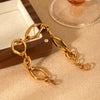 Simple Irregular Geometric Stainless Steel Women's Bracelet With Electroplating