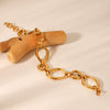 Simple Irregular Geometric Stainless Steel Women's Bracelet With Electroplating