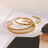 Simple Irregular Stainless Steel Bracelet With Round Diamond Electroplated Jewelry
