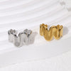 Simple Irregular Stainless Steel 18K Gold Plated Open Ring With Geometric Design And Cold Wind Wave Advanced Sense For Women