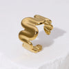 Simple Irregular Stainless Steel 18K Gold Plated Open Ring With Geometric Design And Cold Wind Wave Advanced Sense For Women