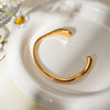 Simple Irregular Titanium Steel Open Bracelet 18K Gold Plated Original Design Geometric Style