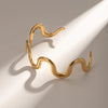 Simple Irregular Titanium Steel Wave Bracelet For Women Fashion Allmatch Stainless Steel 18K Gold Plated Geometric Design