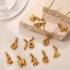 Simple Jewelry Accessories 316L Stainless Steel Mini Bubble Letter Pendant Plated 18K Gold Electroplated