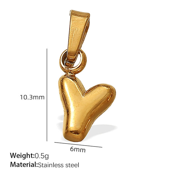 Simple Jewelry Accessories 316L Stainless Steel Mini Bubble Letter Pendant Plated 18K Gold Electroplated
