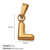 Simple Jewelry Accessories 316L Stainless Steel Mini Bubble Letter Pendant Plated 18K Gold Electroplated