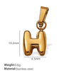 Simple Jewelry Accessories 316L Stainless Steel Mini Bubble Letter Pendant Plated 18K Gold Electroplated