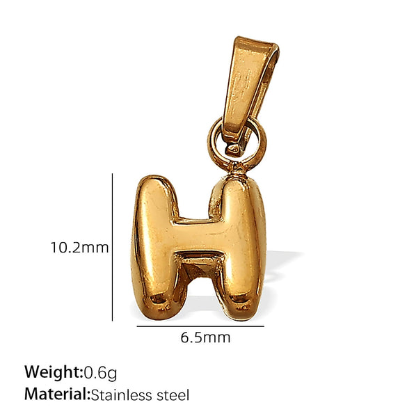 Simple Jewelry Accessories 316L Stainless Steel Mini Bubble Letter Pendant Plated 18K Gold Electroplated