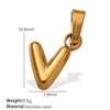 Simple Jewelry Accessories 316L Stainless Steel Mini Bubble Letter Pendant Plated 18K Gold Electroplated