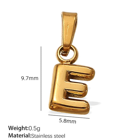 Simple Jewelry Accessories 316L Stainless Steel Mini Bubble Letter Pendant Plated 18K Gold Electroplated