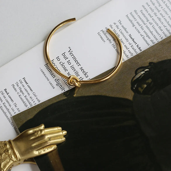 Simple Knotted Titanium Steel Plated 18k Gold Bracelet Wholesale Gooddiy