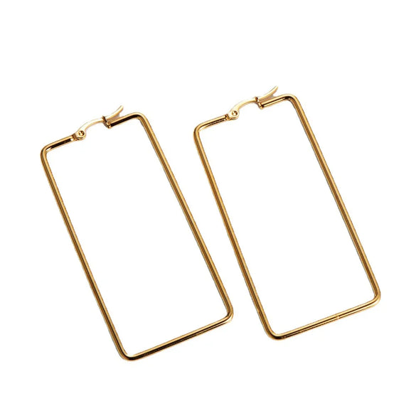 Simple Style Rhombus Plating Stainless Steel No Inlaid 18K Gold Plated Earrings