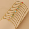 Simple Ladies Stainless Steel Gold Plated Anklet With Colorful Birthstone And Geometric Pattern