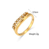 Simple Light Luxury Elegant Fashion Ring Jewelry Stainless Steel Niche Exquisite Zircon Double Layer Geometric Electroplated Ring