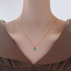 Simple Light Luxury Emerald Single Diamond Titanium Steel Women's Necklace With Geometric Design
