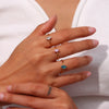 Simple Light Luxury Fashion Open Ring Jewelry In Stainless Steel With Horse Eye Zircon And Electroplating Treatment