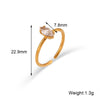 Simple Light Luxury Fashion Open Ring Jewelry In Stainless Steel With Horse Eye Zircon And Electroplating Treatment