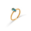 Simple Light Luxury Fashion Open Ring Jewelry In Stainless Steel With Horse Eye Zircon And Electroplating Treatment
